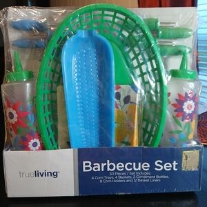 30 Piece BBQ Tool Set - Blue and Green